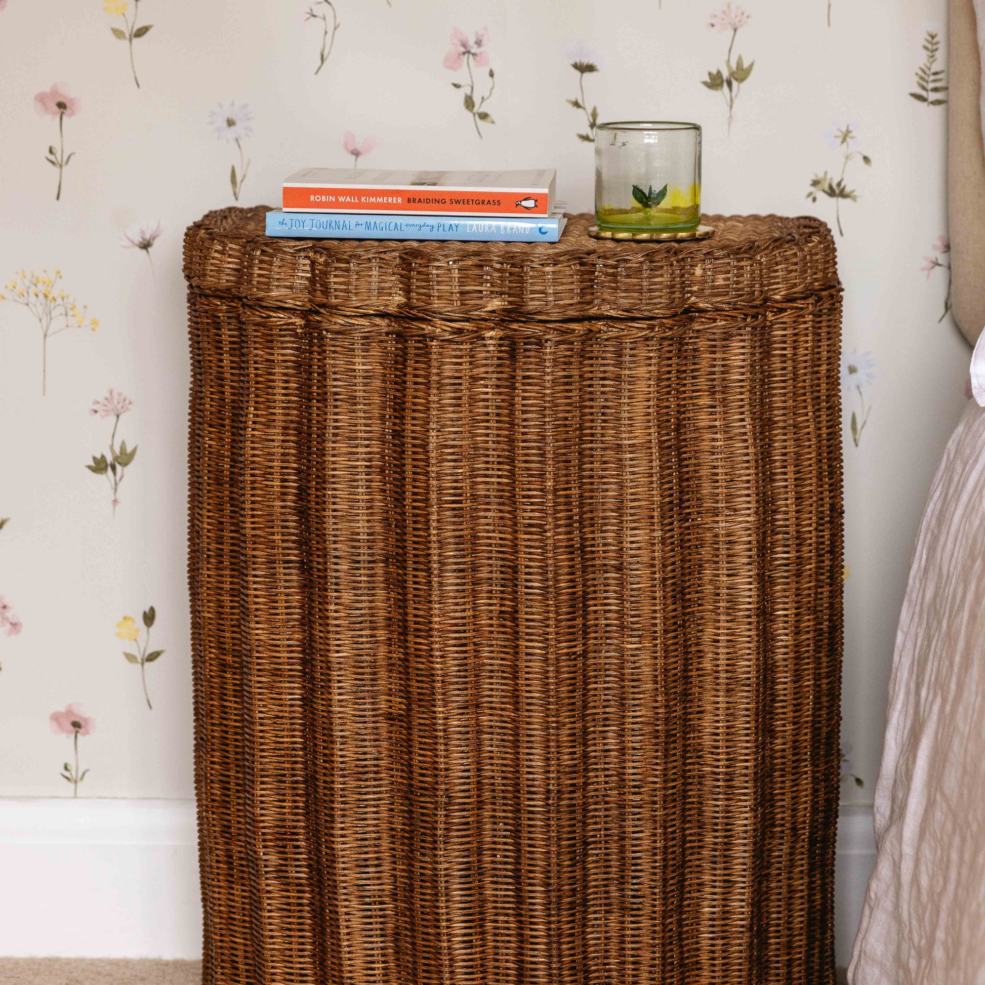 Shell Rattan Side Table & Laundry Basket End Tables