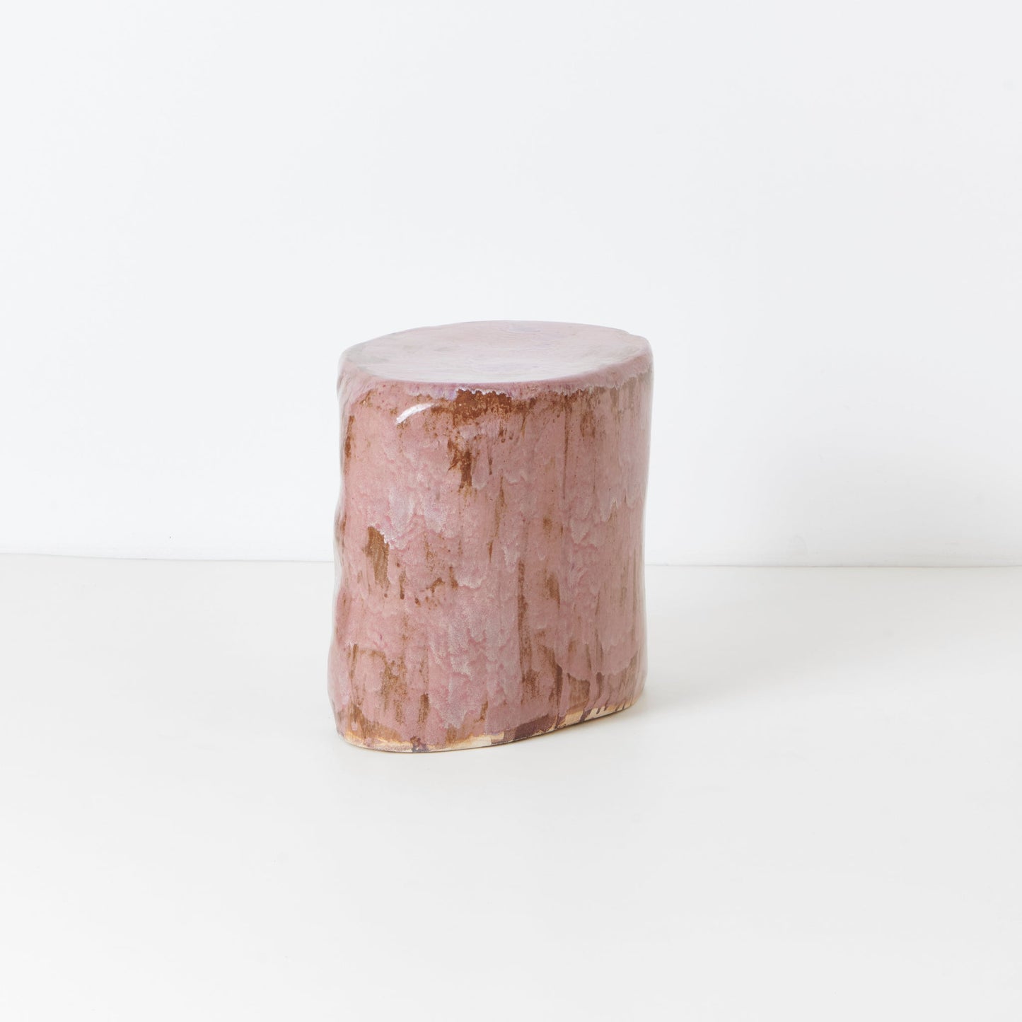 Small Ceramic Side Table in Petri Pink End Tables