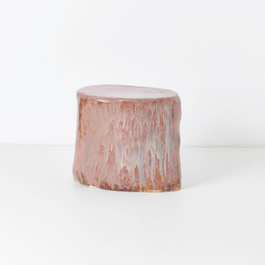 Small Ceramic Side Table in Petri Pink End Tables