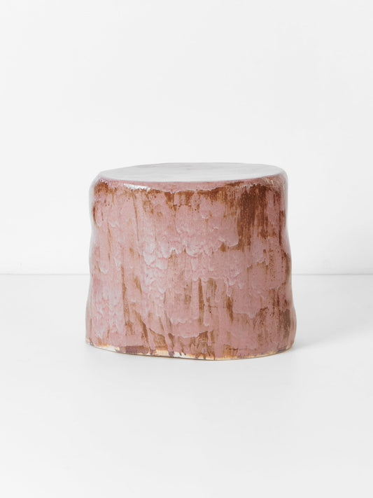 Small Ceramic Side Table in Petri Pink End Tables