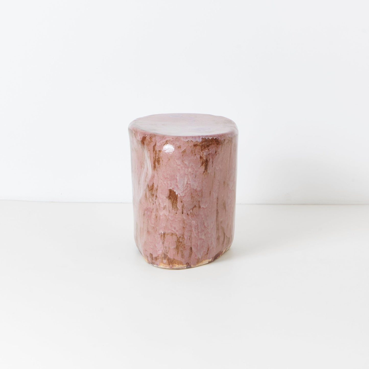 Small Ceramic Side Table in Petri Pink End Tables