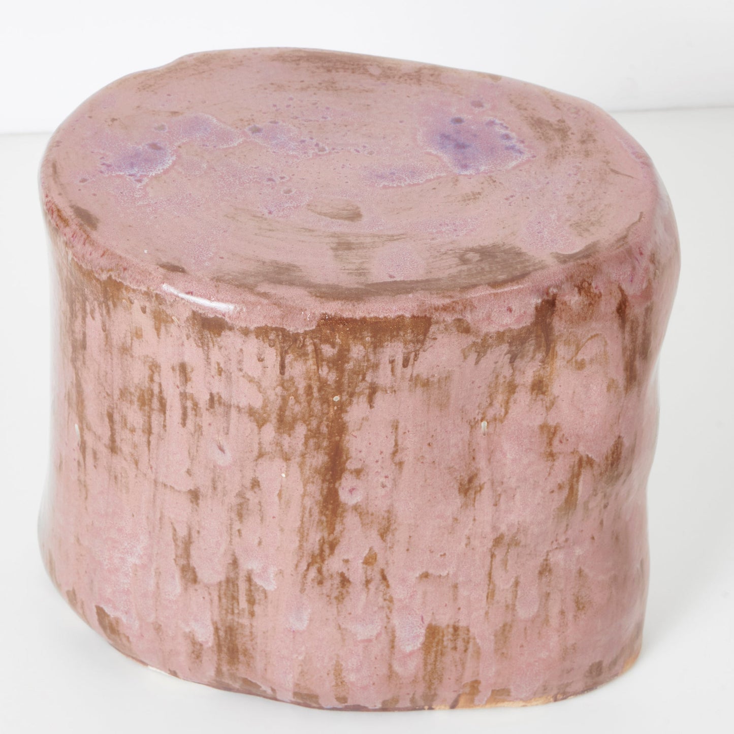 Small Ceramic Side Table in Petri Pink End Tables