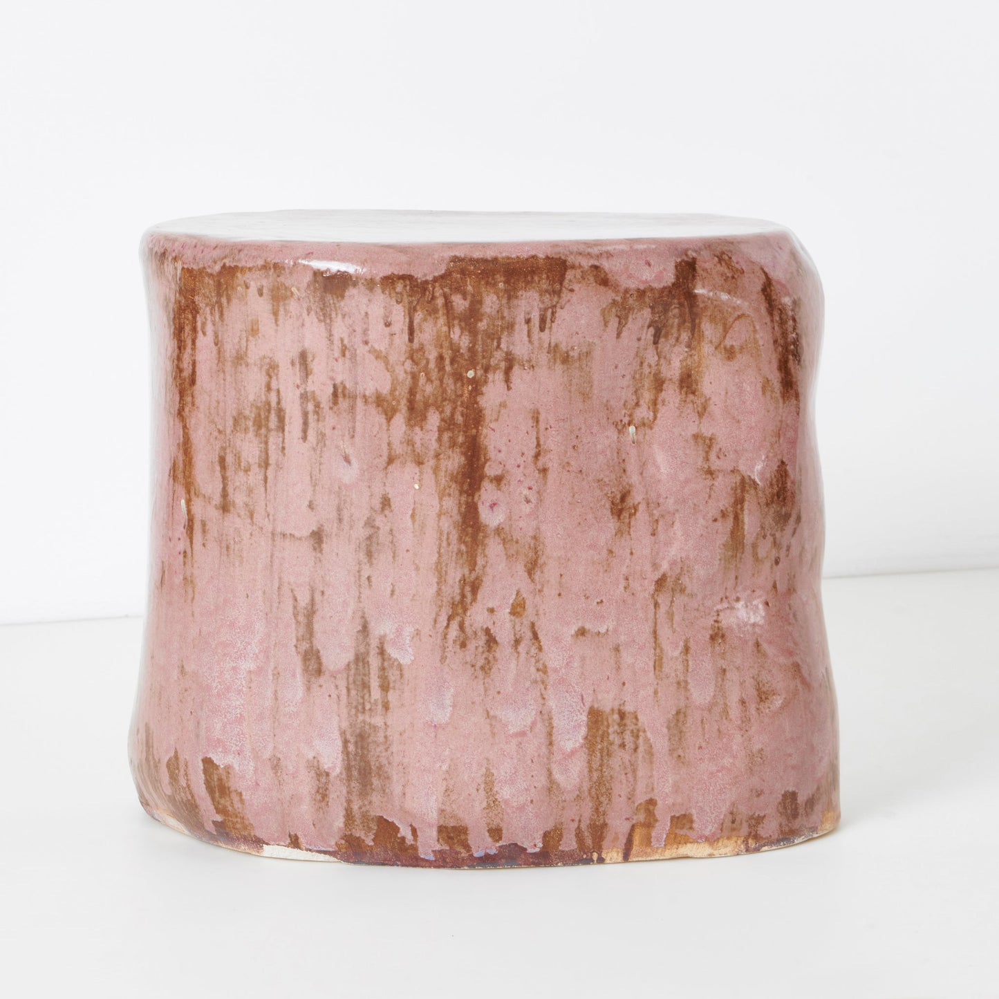 Small Ceramic Side Table in Petri Pink End Tables