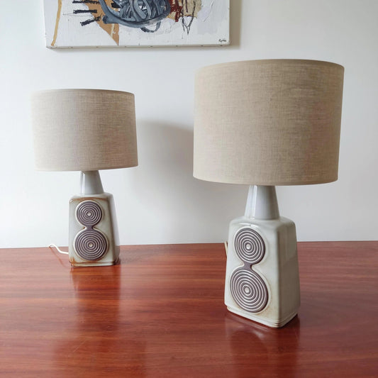 Pair of Soholm Stentoj Ceramic Lamps - Denmark 1960s Table Lamps