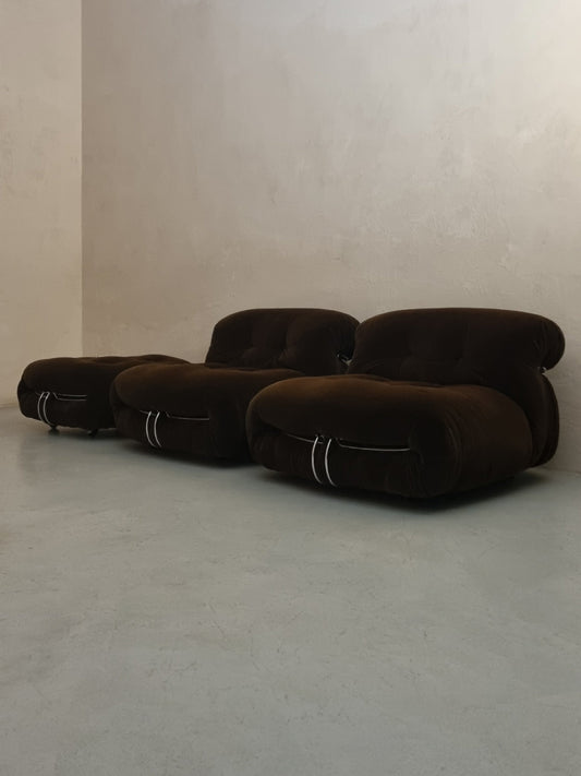 Soriana Armchairs and Pouf by Afra e Tobia Scarpa for Cassina, 1969 Chairs