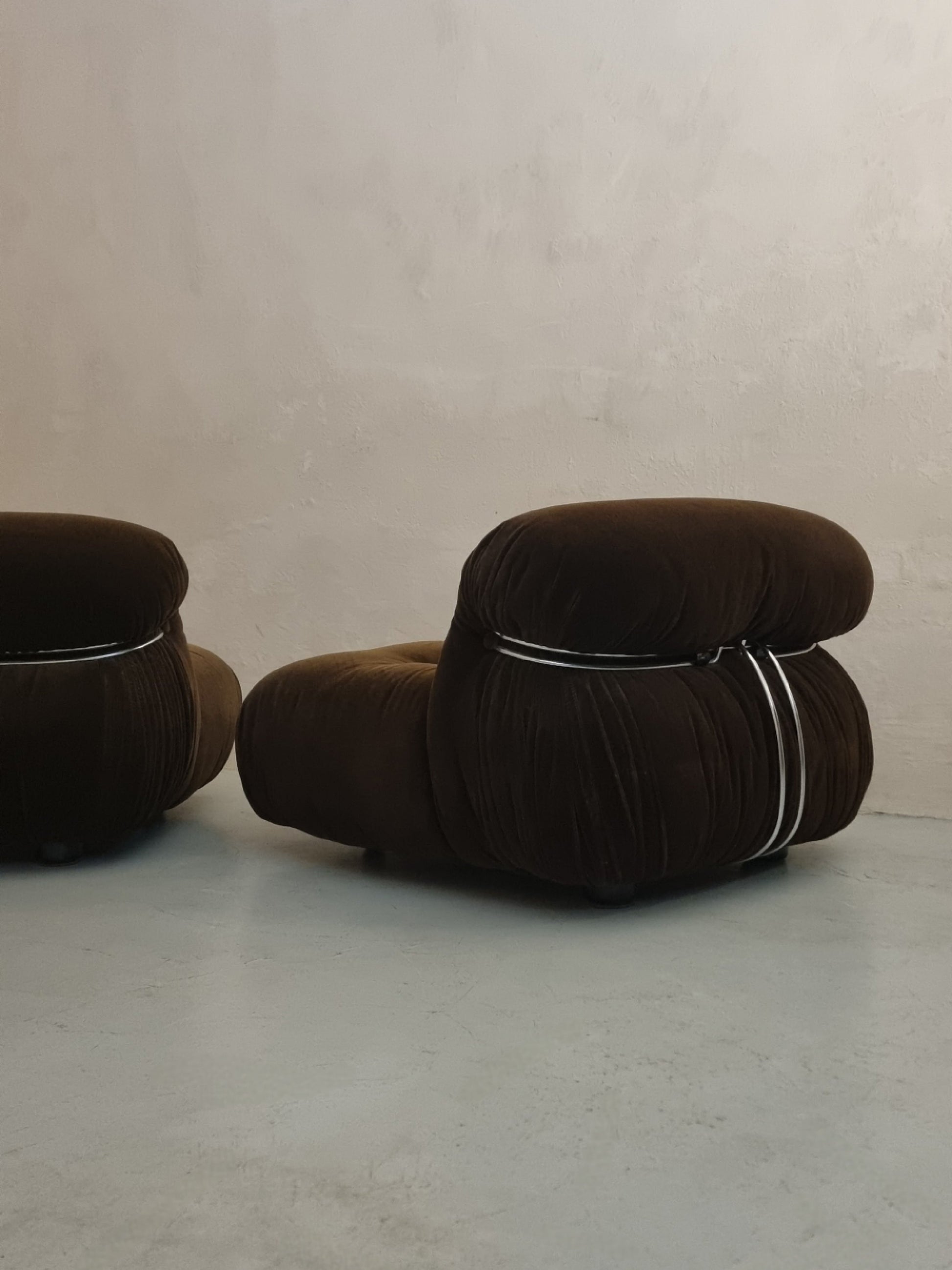 Soriana Armchairs and Pouf by Afra e Tobia Scarpa for Cassina, 1969 Chairs