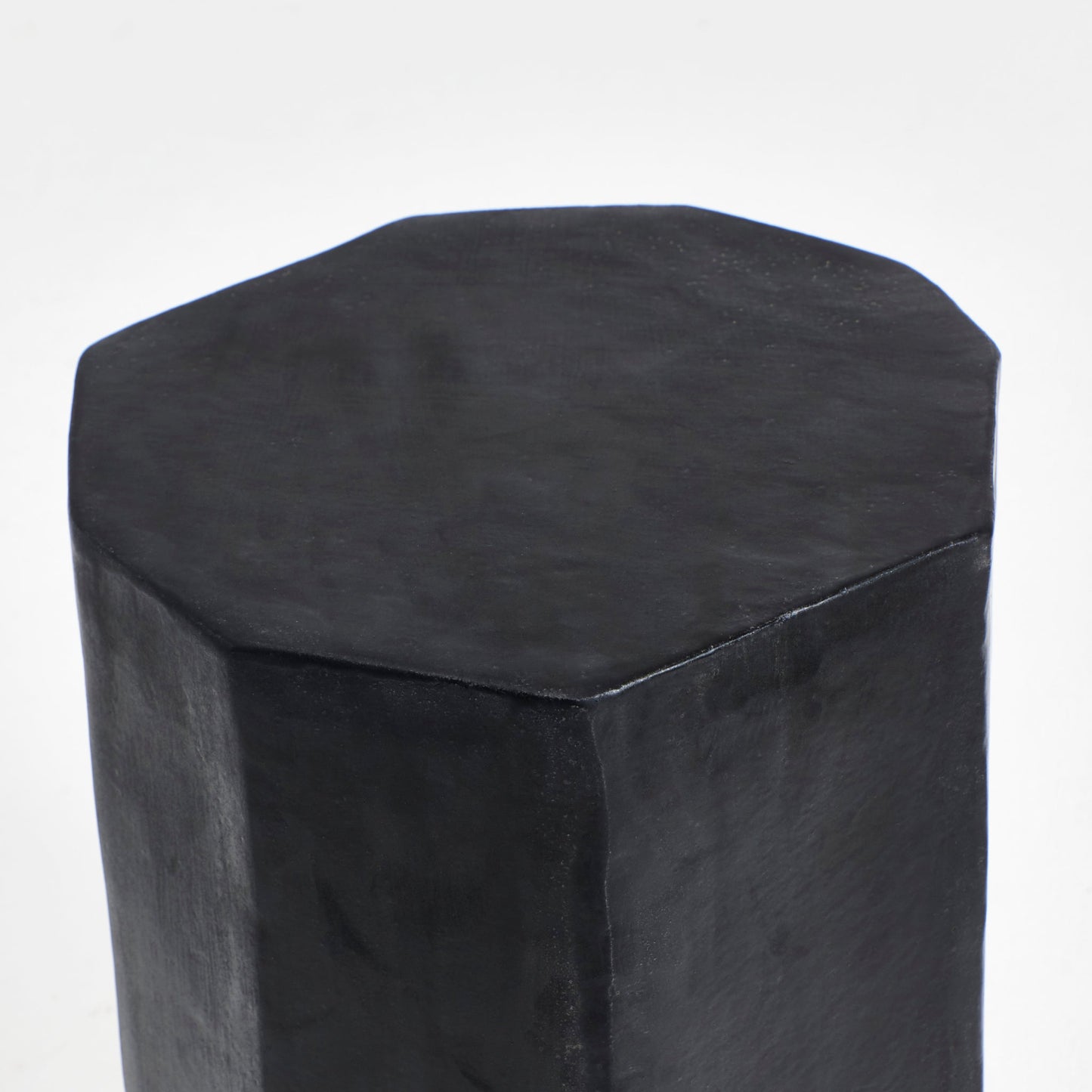 Tall Geometric Ceramic Side Table in Black End Tables