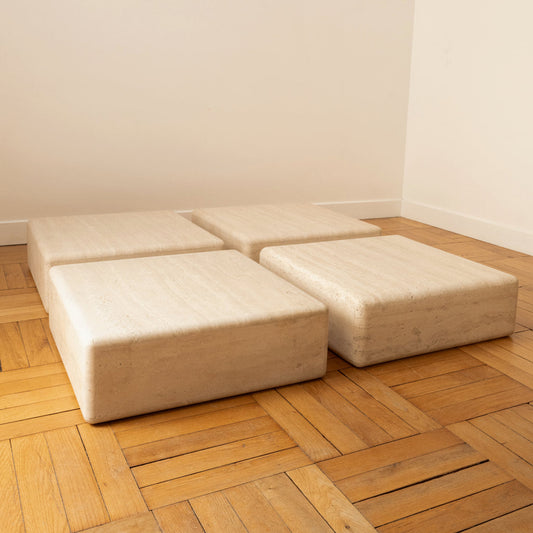 Travertine Tables - Claude Berraldacci, France 1990s Coffee Tables