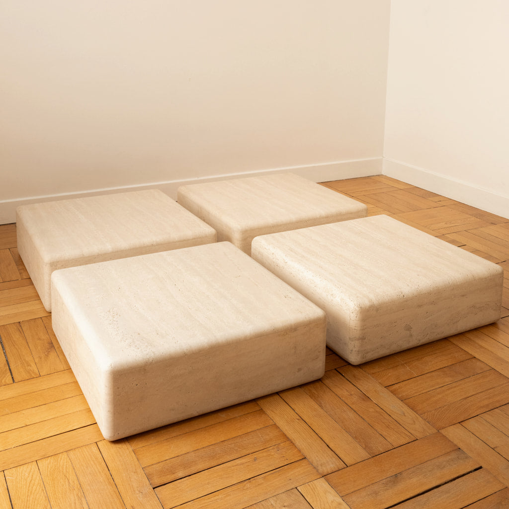 Travertine Tables - Claude Berraldacci, France 1990s Coffee Tables