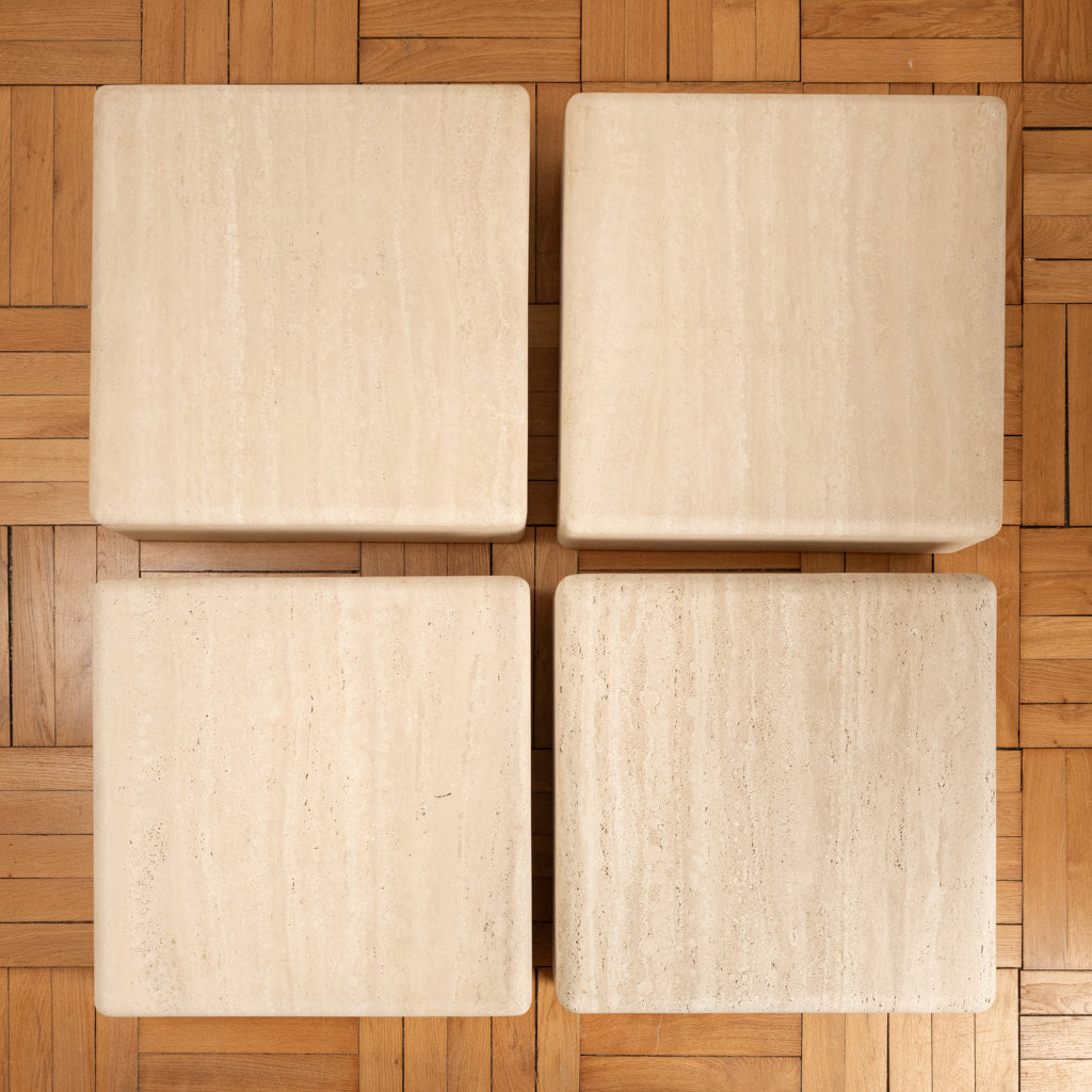 Travertine Tables - Claude Berraldacci, France 1990s Coffee Tables