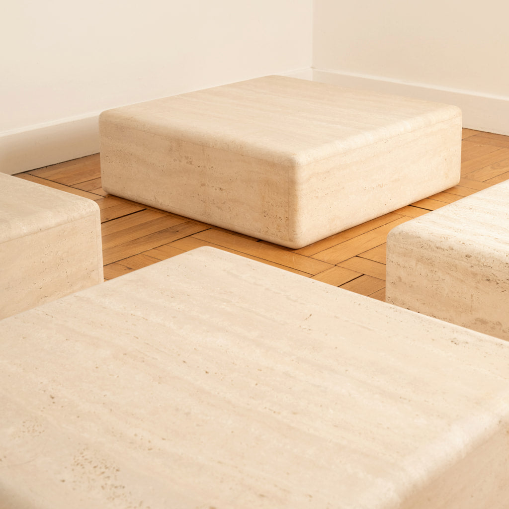 Travertine Tables - Claude Berraldacci, France 1990s Coffee Tables