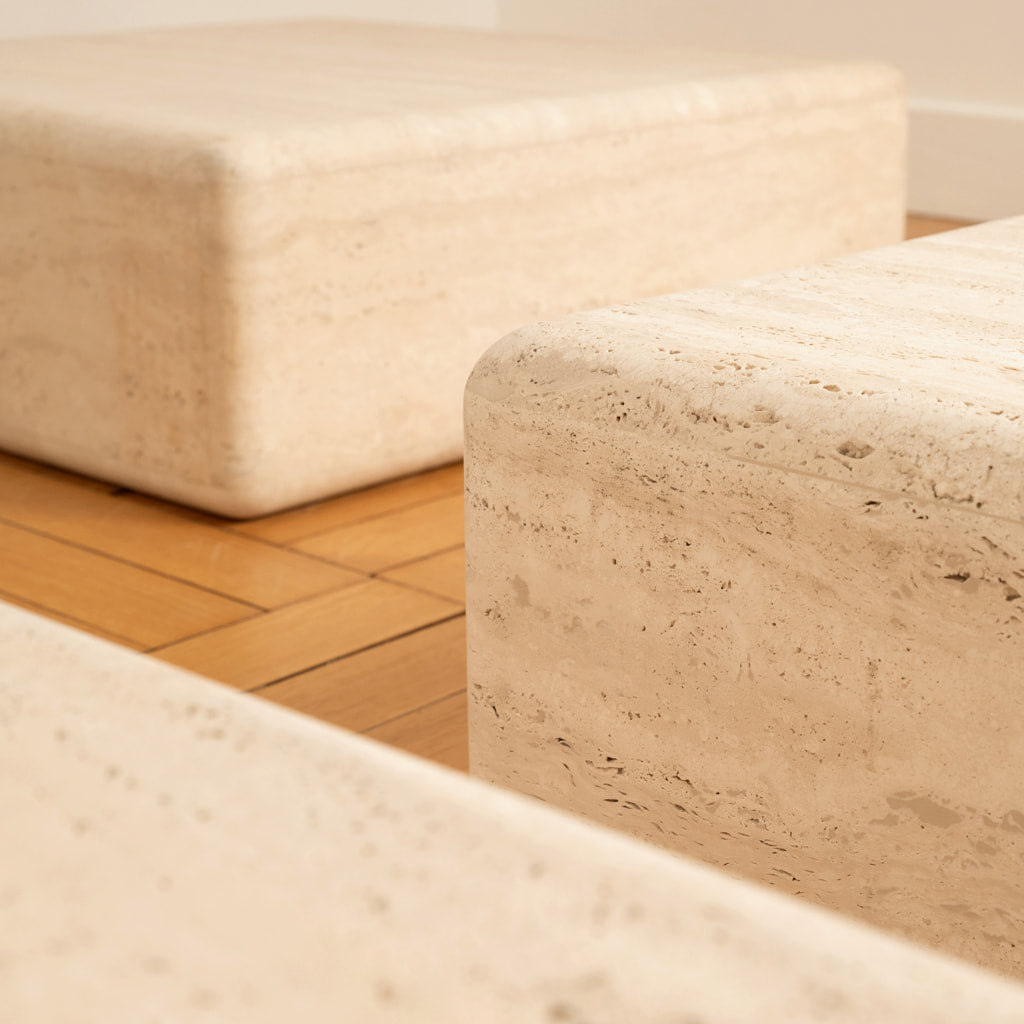 Travertine Tables - Claude Berraldacci, France 1990s Coffee Tables