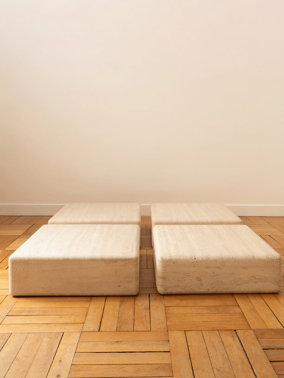 Travertine Tables - Claude Berraldacci, France 1990s Coffee Tables