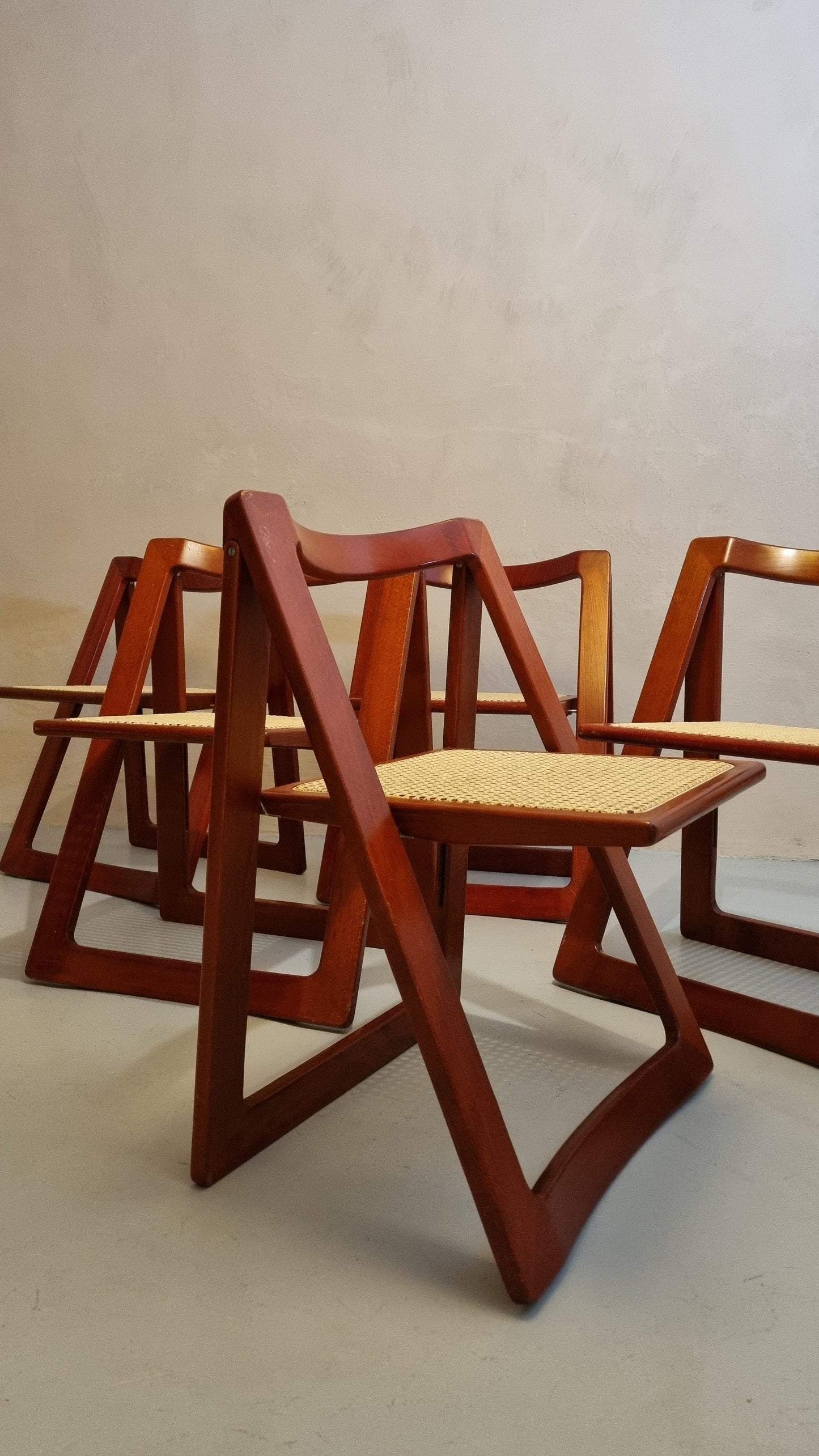 Trieste Folding Chairs by Aldo Jacober (Set of 6) Chairs Vintage