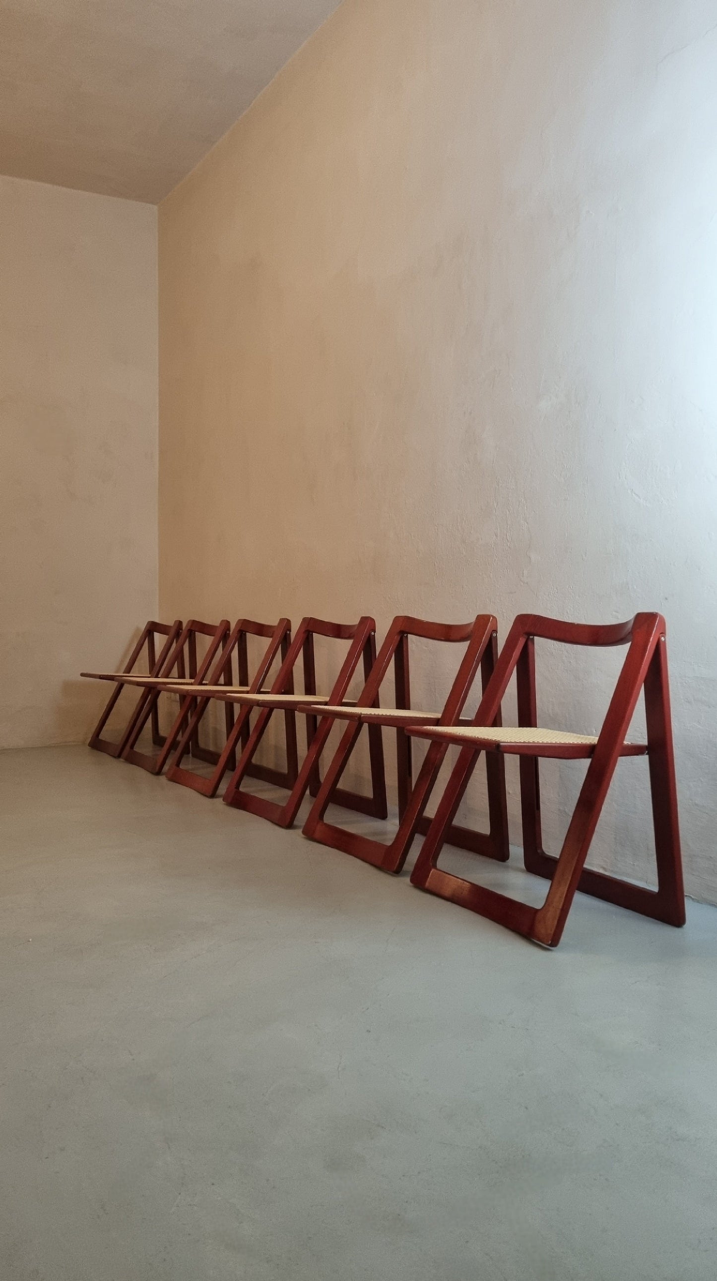 Trieste Folding Chairs by Aldo Jacober (Set of 6) Chairs Vintage
