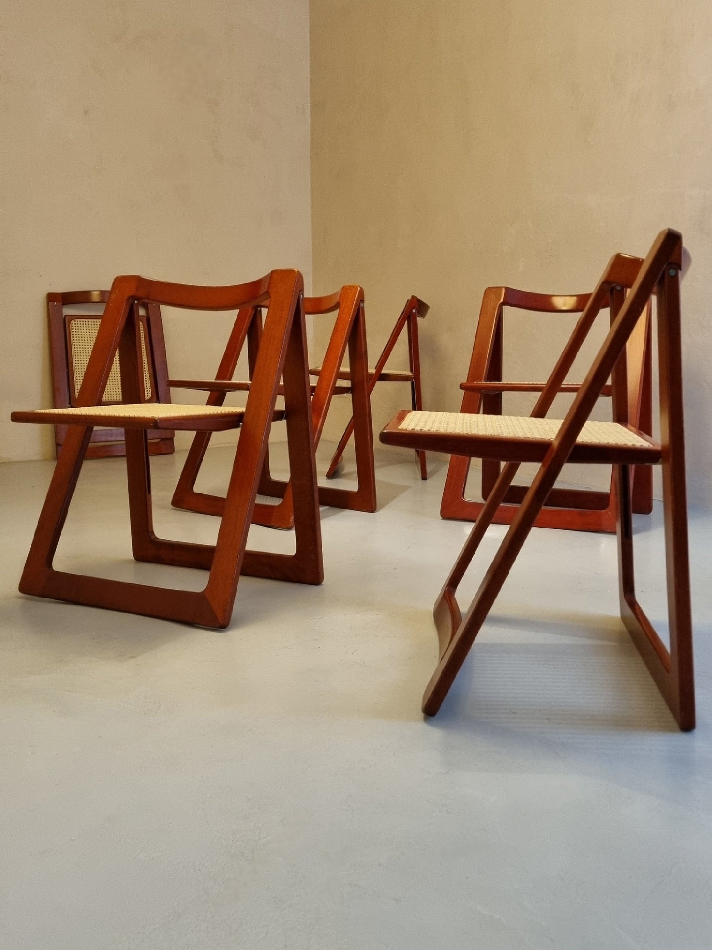 Trieste Folding Chairs by Aldo Jacober (Set of 6) Chairs Vintage
