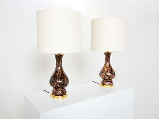 Vincenzo Nason Avventurina Murano Glass Table Lamps 1960s Table Lamps