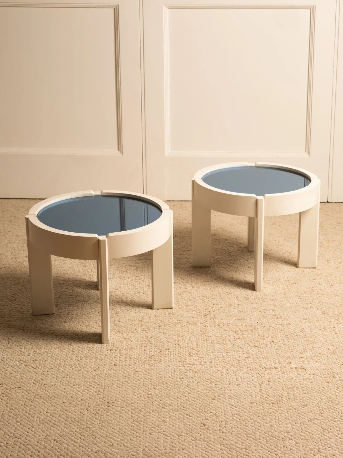 Pair of Blue Tables - Italy 1970s End Tables
