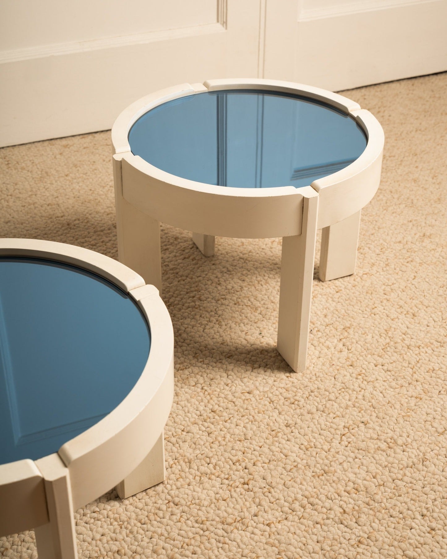 Pair of Blue Tables - Italy 1970s End Tables