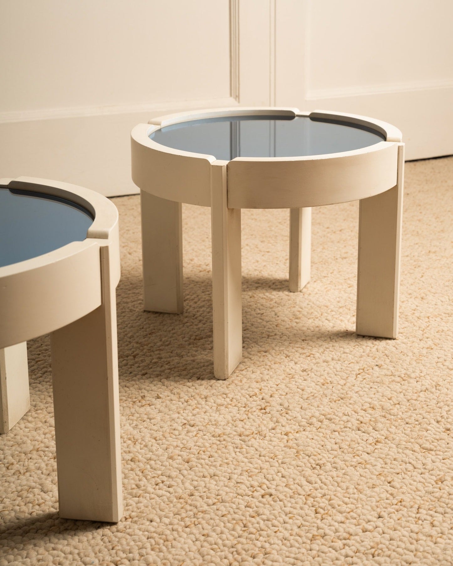 Pair of Blue Tables - Italy 1970s End Tables