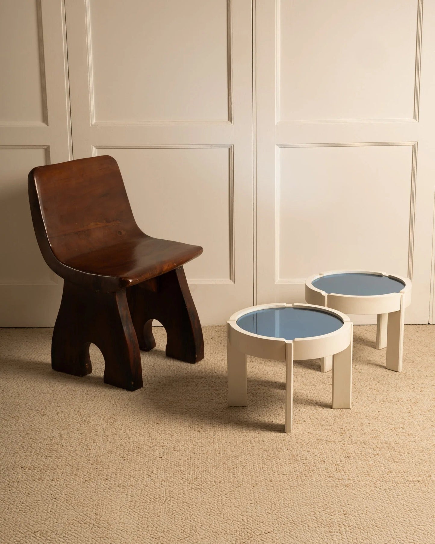 Pair of Blue Tables - Italy 1970s End Tables