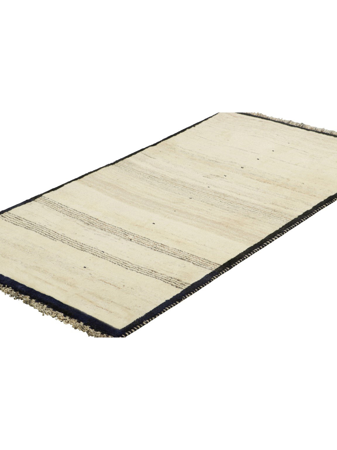 Vintage Gabbeh Persian Runner Rug in Black and Cream Tones from Rug & Kilim Rugs