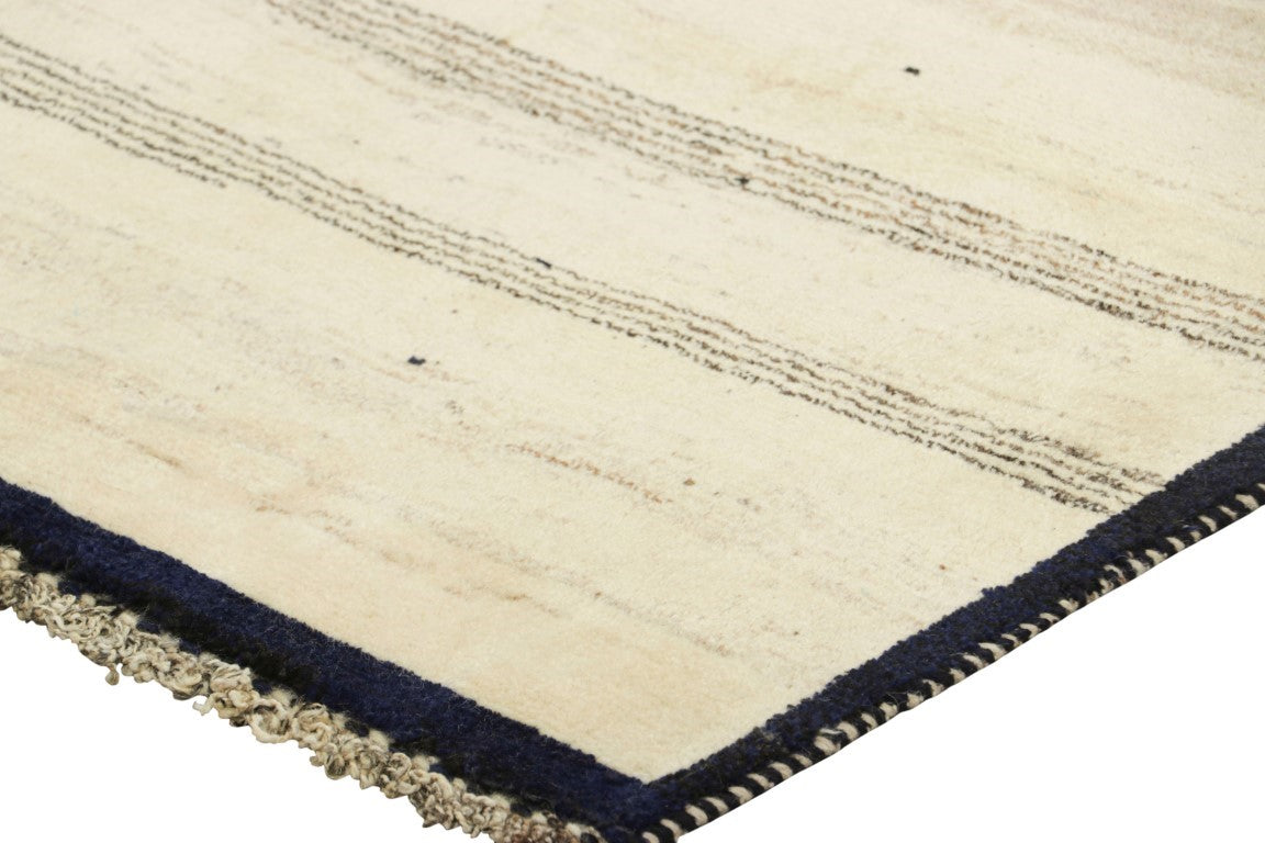 Vintage Gabbeh Persian Runner Rug in Black and Cream Tones from Rug & Kilim Rugs