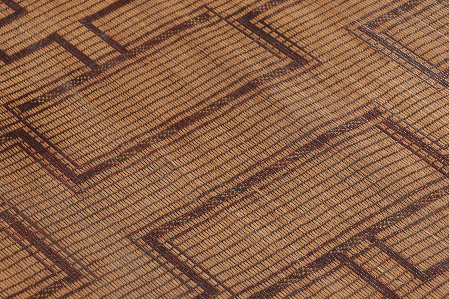 Vintage Moroccan Tuareg Mat in Brown with Geometric Patterns from Rug & Kilim Rugs