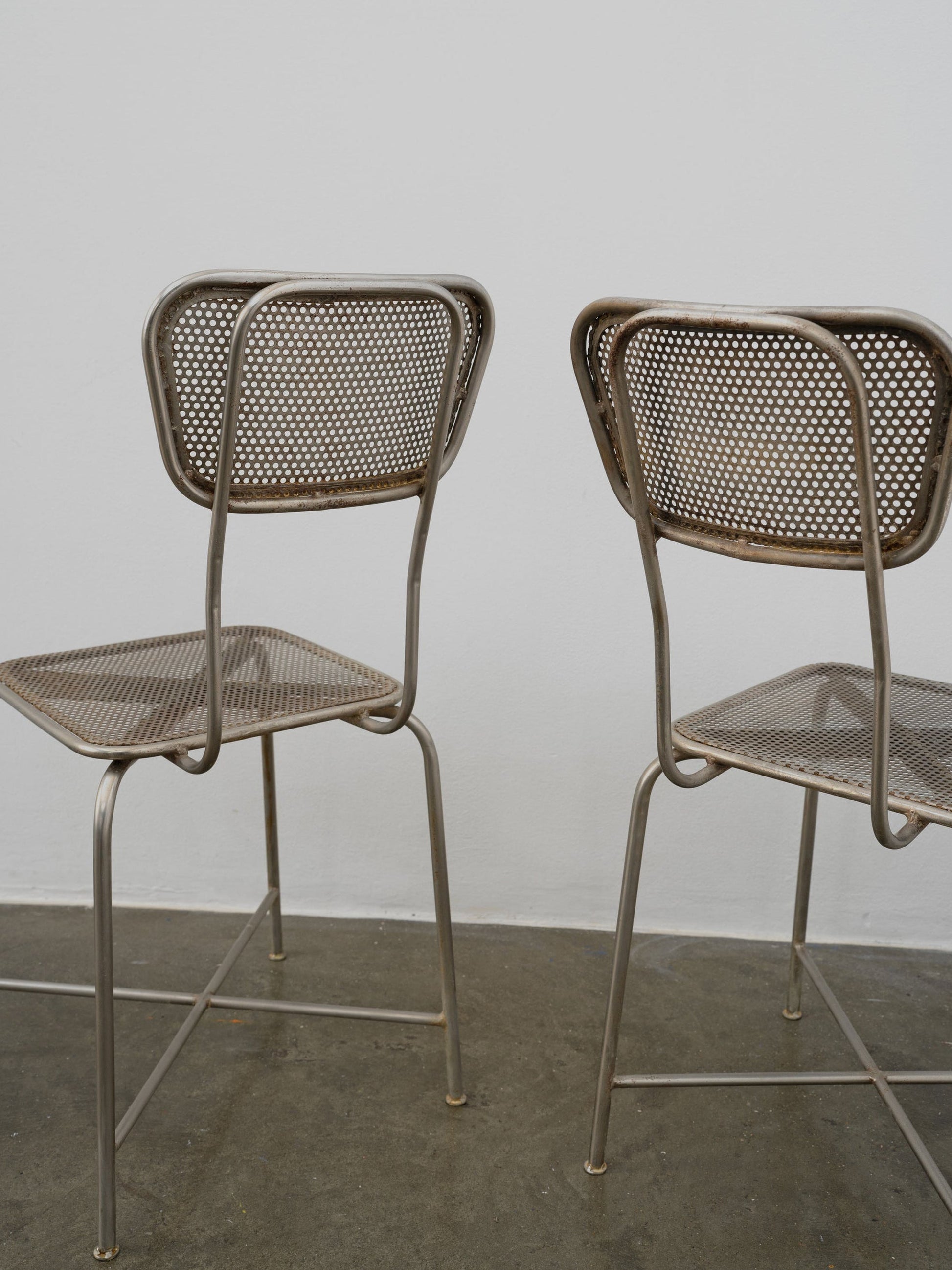 Vintage Perforated Metal Chairs Chairs