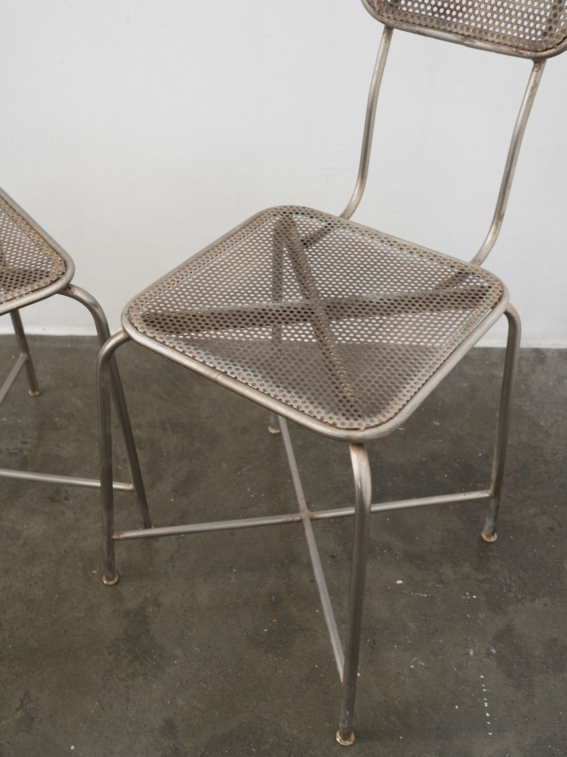 Vintage Perforated Metal Chairs Chairs