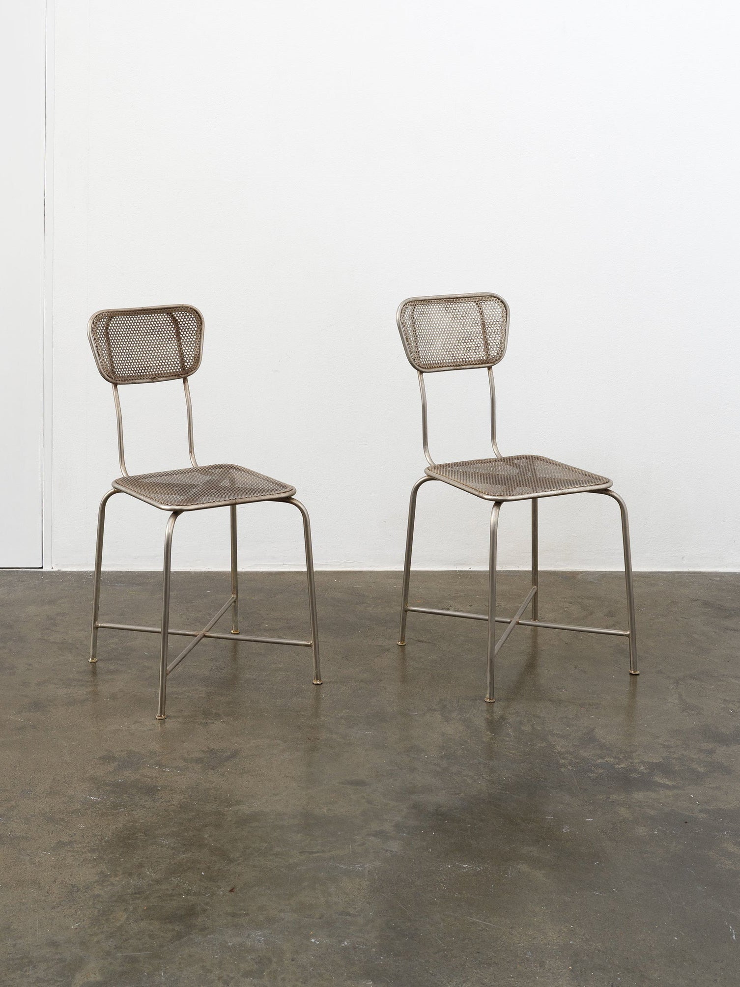 Vintage Perforated Metal Chairs Chairs