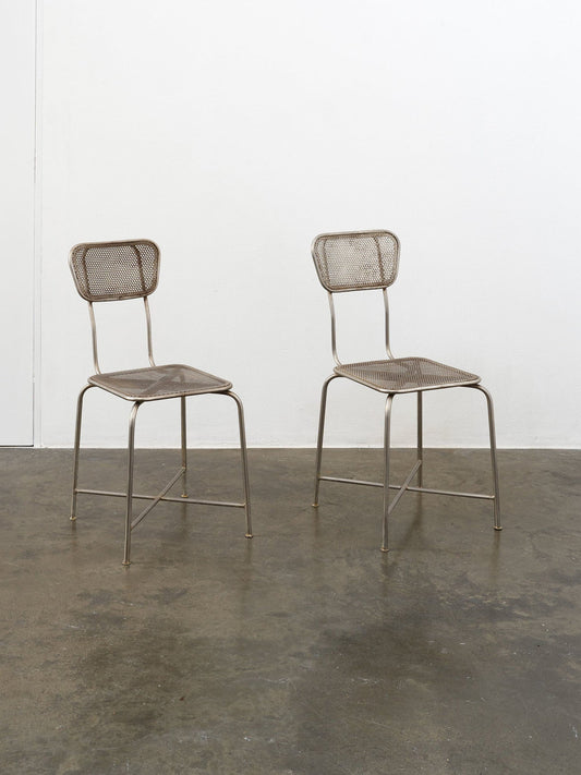 Vintage Perforated Metal Chairs Chairs