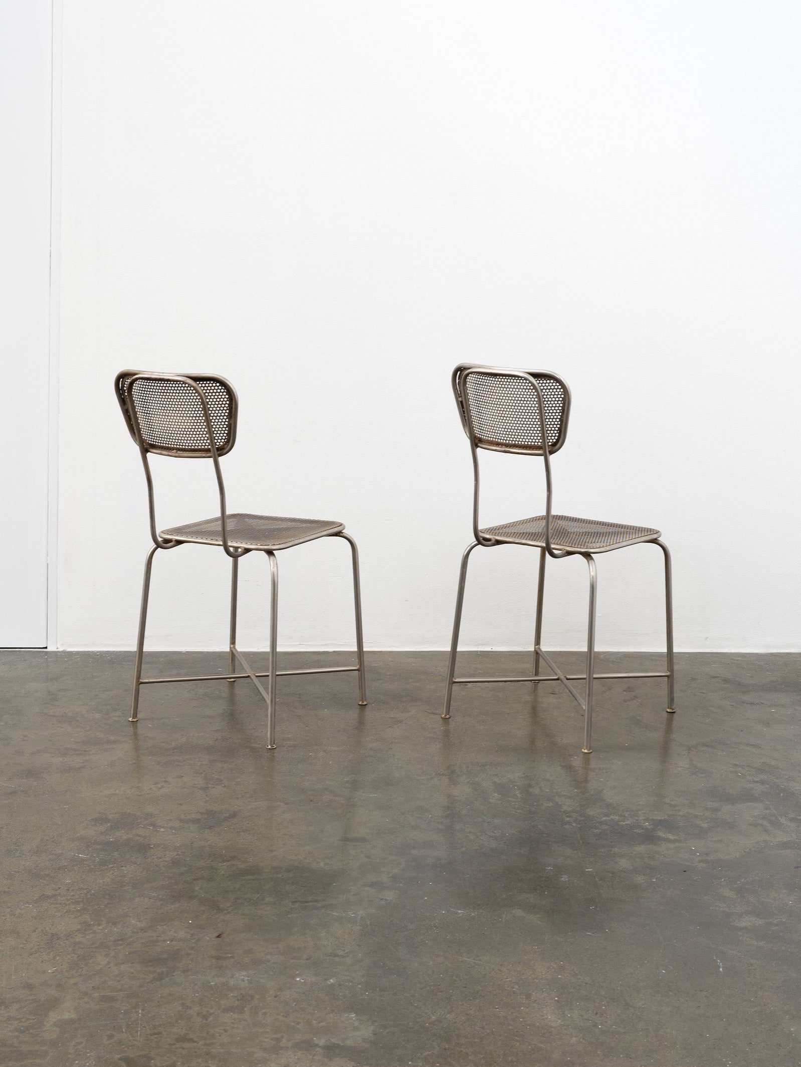 Vintage Perforated Metal Chairs Chairs