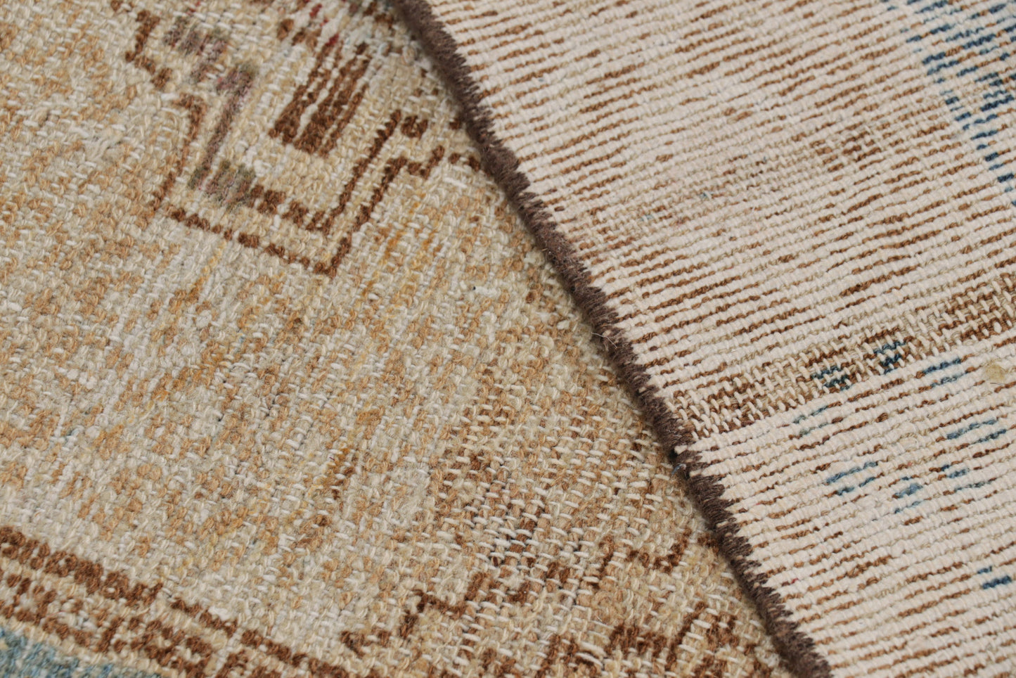 Vintage Turkish Bakhtiari Geometric Runner in Beige-Brown from Rug & Kilim Rugs