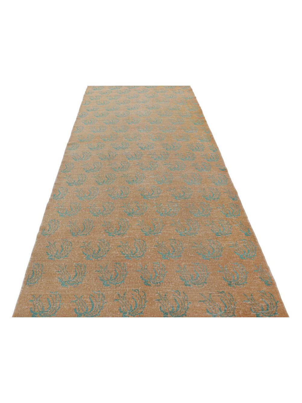 Vintage Turkish Kars Runner Rug in Brown with Sky Blue Patterns from Rug & Kilim Rugs