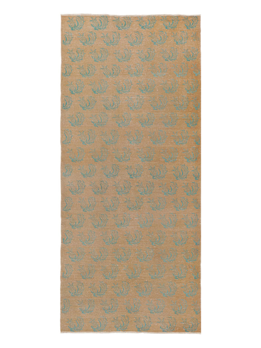 Vintage Turkish Kars Runner Rug in Brown with Sky Blue Patterns from Rug & Kilim Rugs