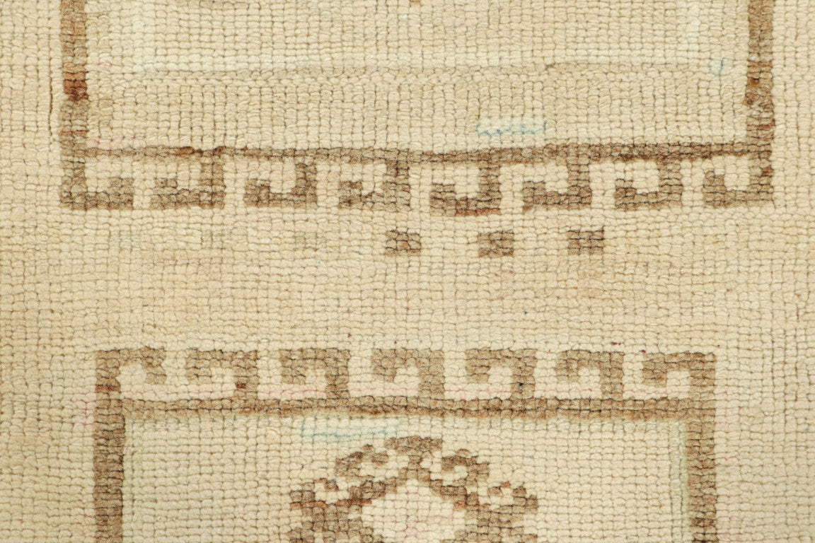 Vintage Turkish Runner Rug with Beige-Brown Geometric Patterns - Rug & Kilim Rugs
