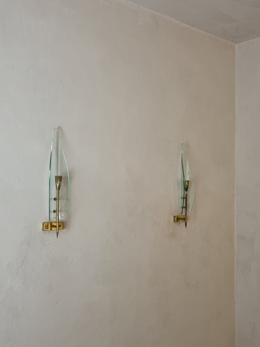 Wall Sconces Designed and Produced by Cristal Art, Italy 1950 Sconces