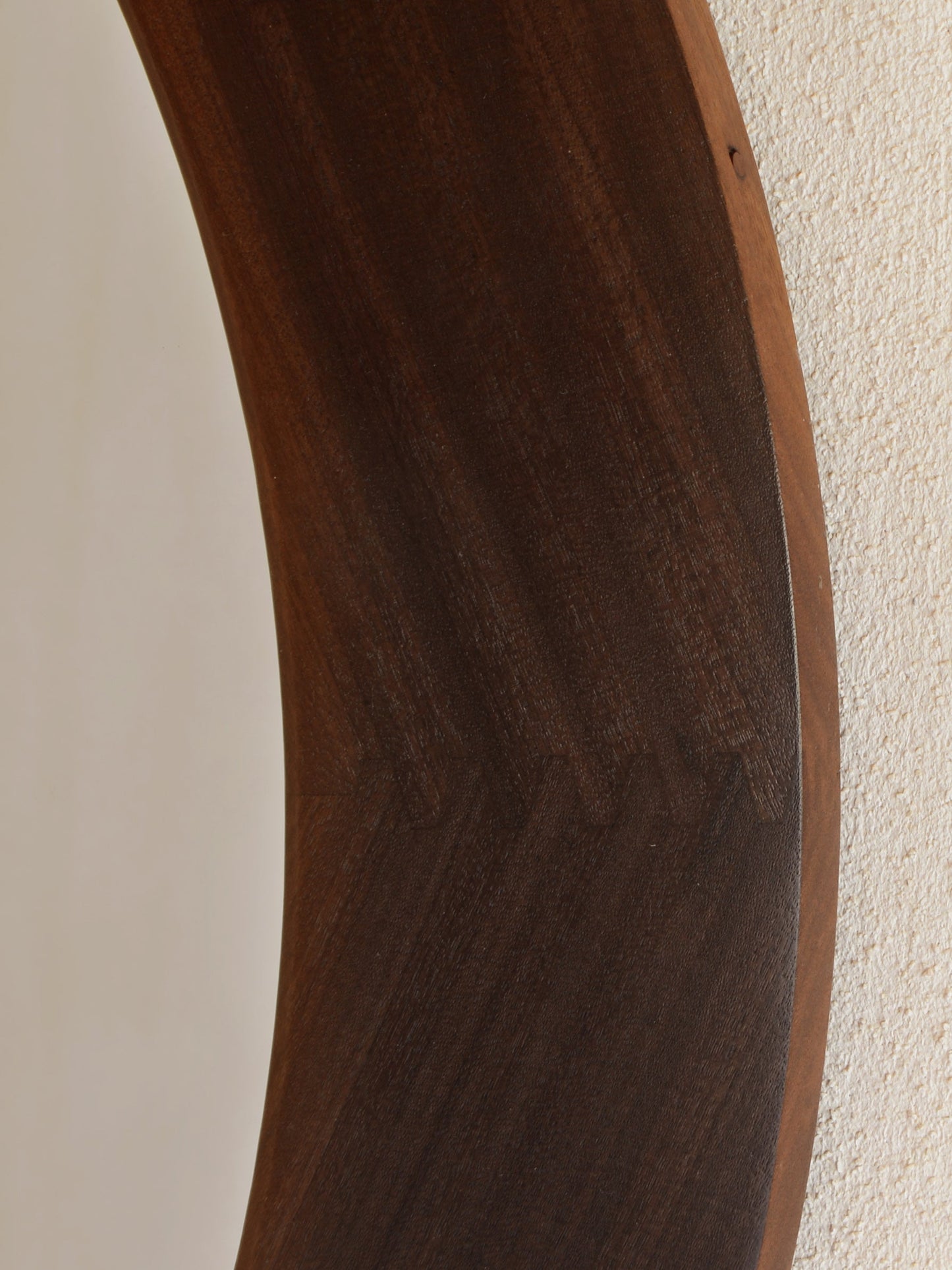 Walnut Round Wall Mirror, 1970s Mirrors