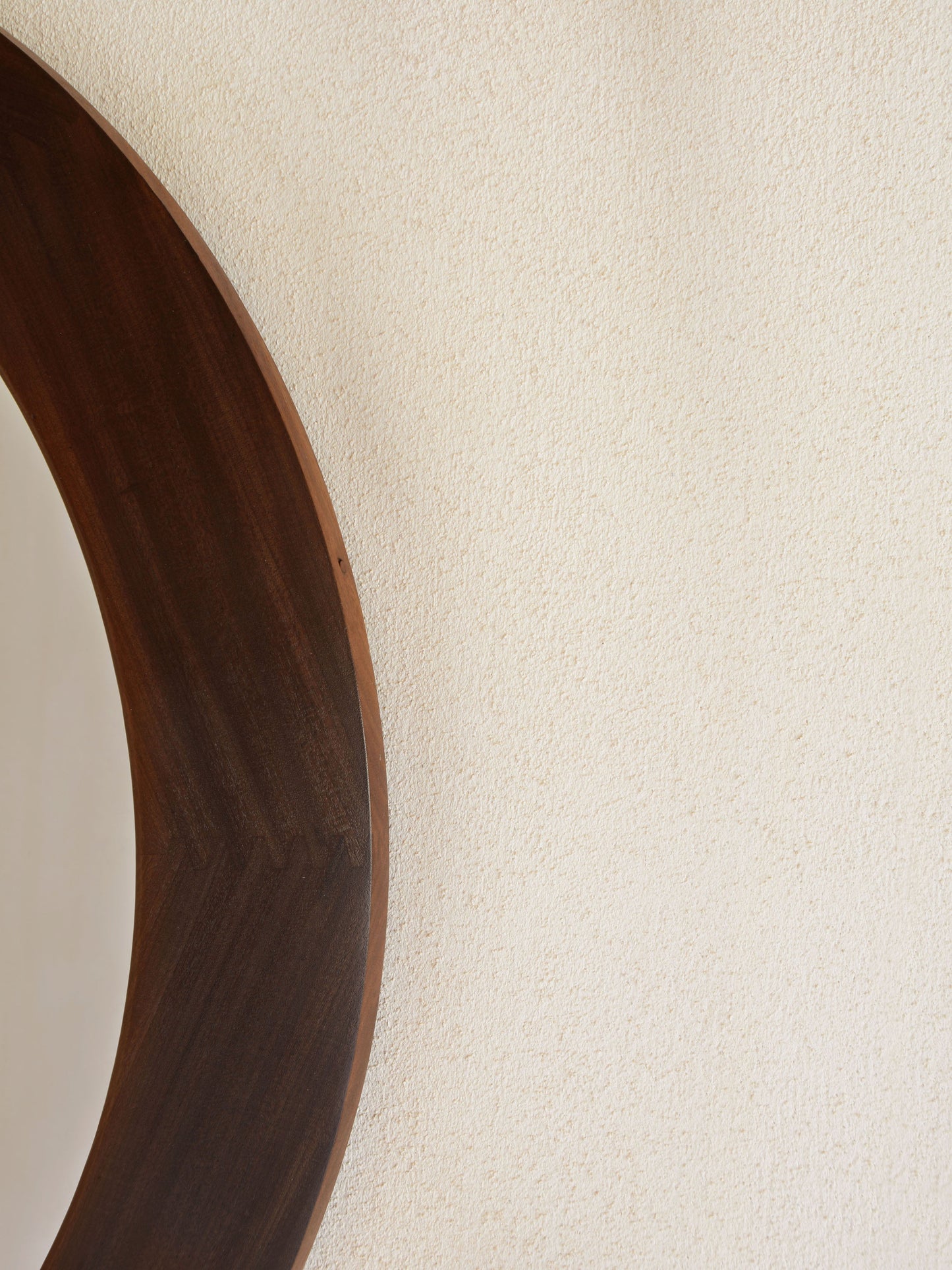 Walnut Round Wall Mirror, 1970s Mirrors