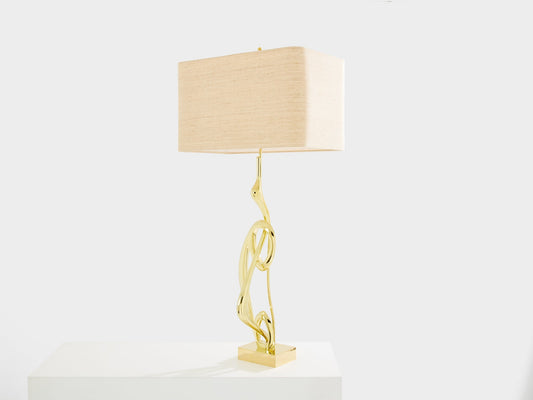 Willy Daro Bronze Sculpture Table Lamp 1970 Table Lamps