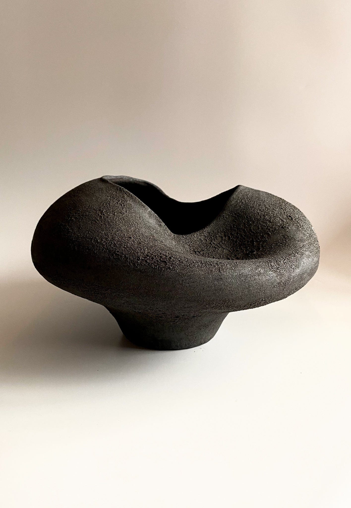 Black Textured Ceramic Vase by Maku Ceramics Vases