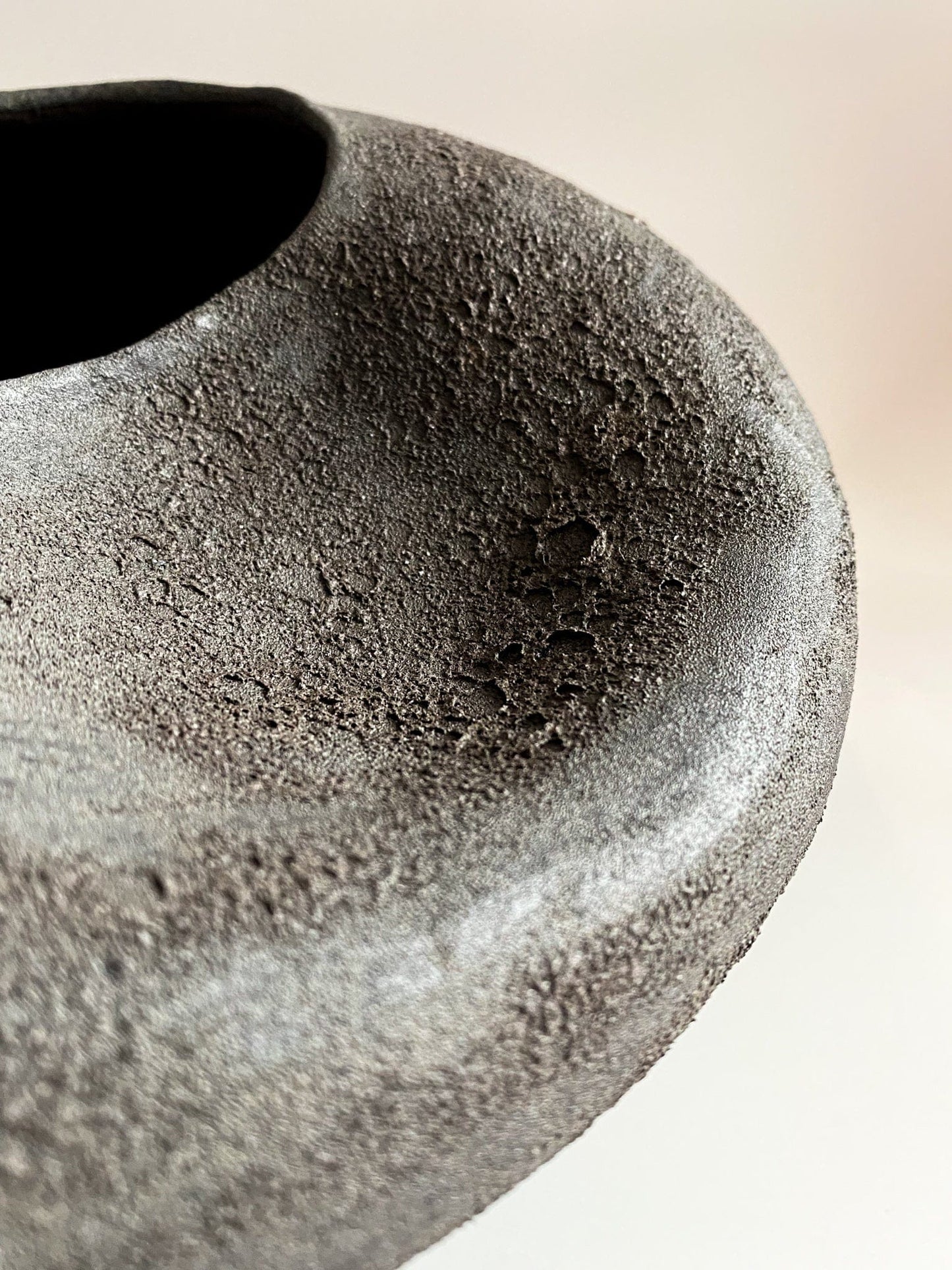 Black Textured Ceramic Vase by Maku Ceramics Vases