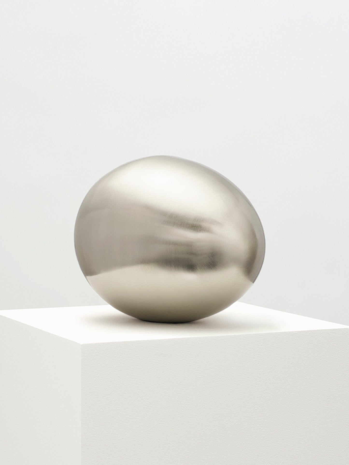 Brushed Steel Egg Sculpture sculptures