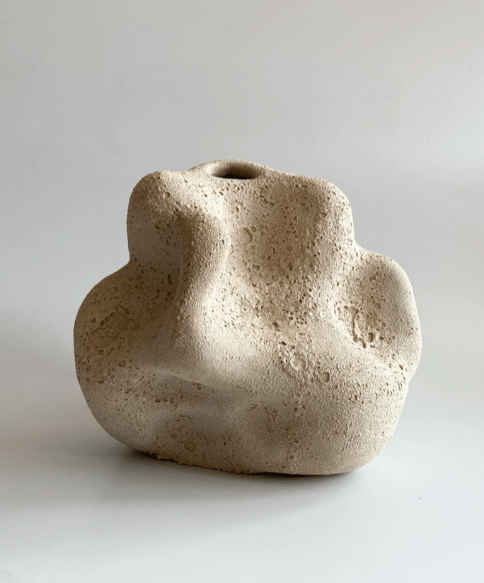 Cream Textured Ceramic Vase by Maku Ceramics