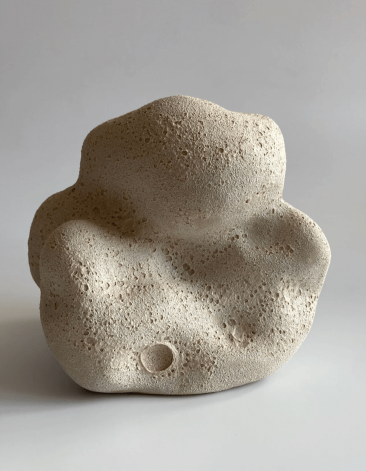 Cream Textured Ceramic Vase by Maku Ceramics