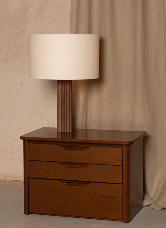 Fluta Table Lamp in Walnut Wood by Simone & Marcel Table Lamps