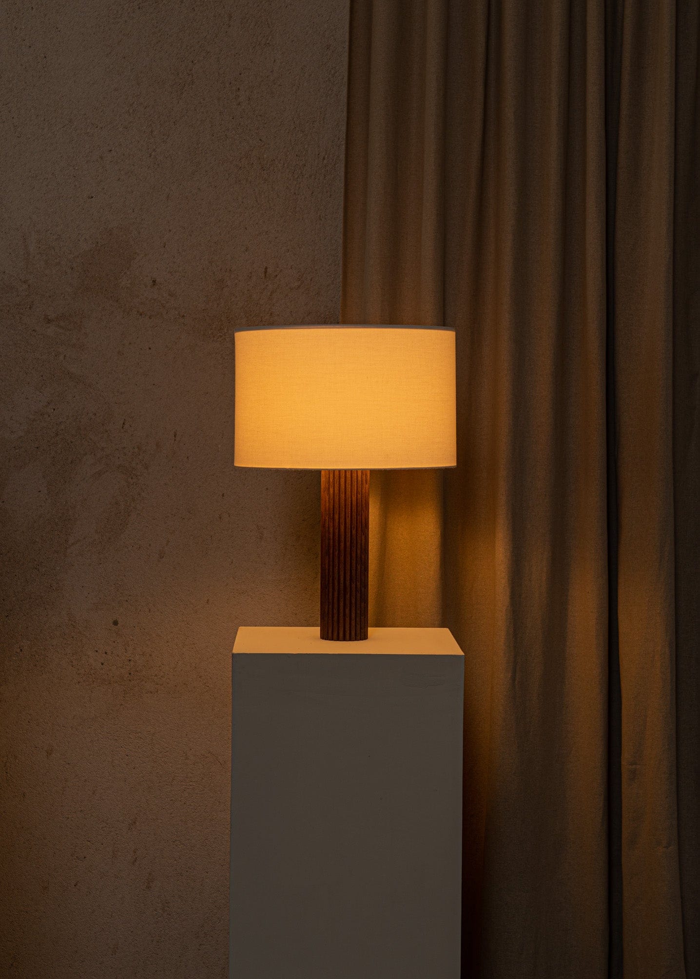 Fluta Table Lamp in Walnut Wood by Simone & Marcel Table Lamps