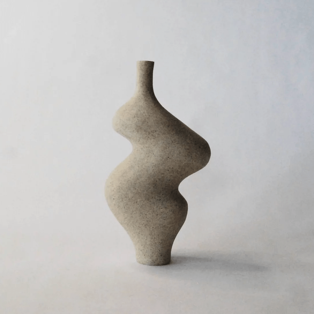 Form Vase #49 in Speckled Beige by Whitney Bender