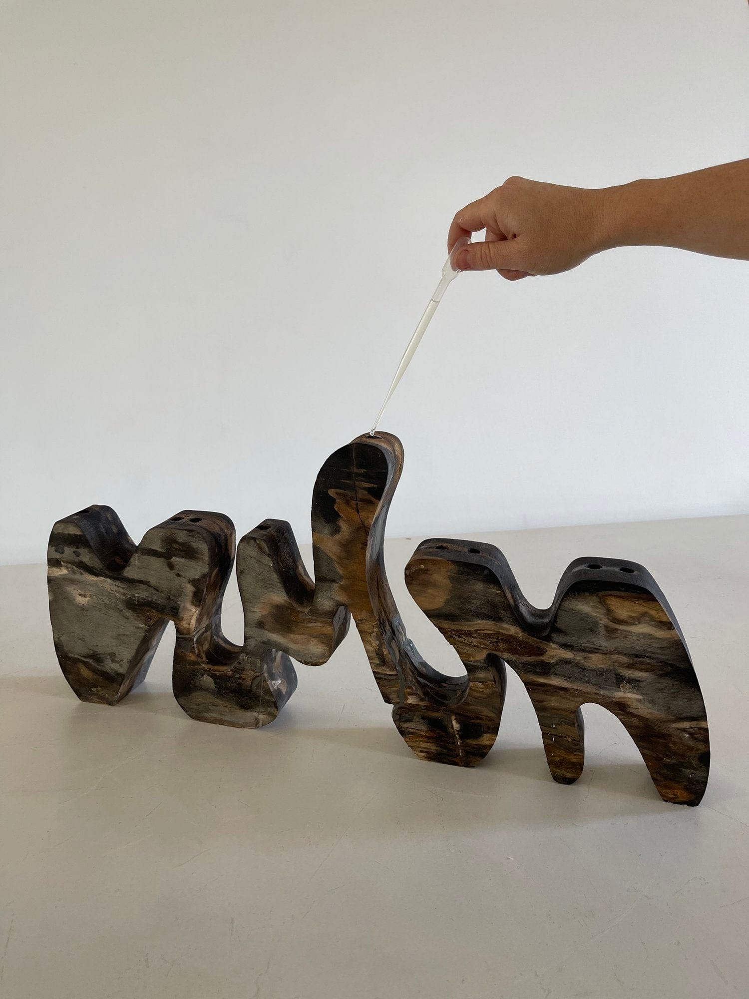 Granite Menorah Sculpture by Hannah Polskin
